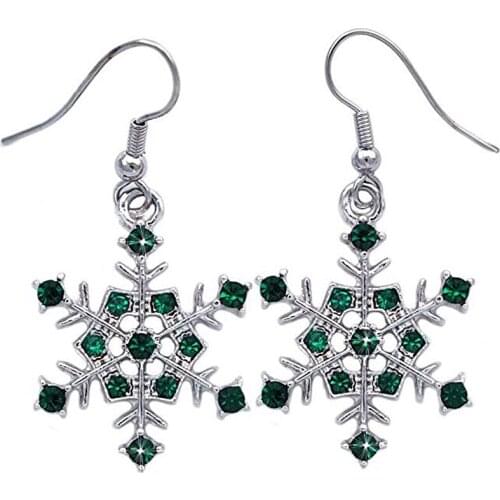 Crystal Snowflake Charm Bridesmaid Hook Earrings Wedding Jewelry Drop Ship Factory New Fashion