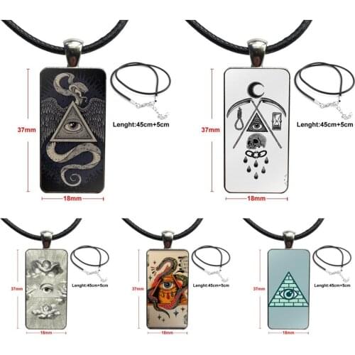 For Girls Best Gift Dont Trust Anyone Triangle Pyramid Glass Pendant Necklace Handmade Half Pendant Rectangle Necklace