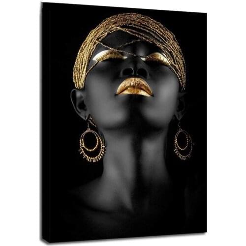 Diamond Painting Kit black and gold african woman Diamond Art Full Drill Mosaic portrait Embroidery Cross Stitch Decorations