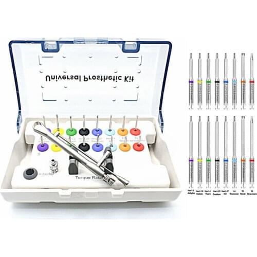 Dental Implant Restoration tool kit Dental Universal Implant Torque Screwdrivers With Wrench 1 whole set