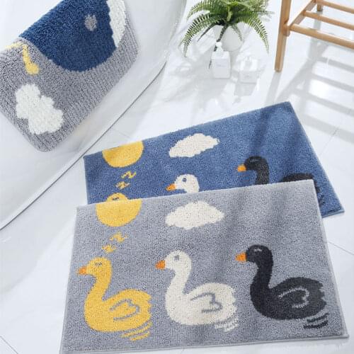 Bathroom Non-slip Mat Microfiber Flocking Bath Mat Thick Plush Bathroom Rug Absorbent Non-slip Foot Mat Doormat Tatami Rug