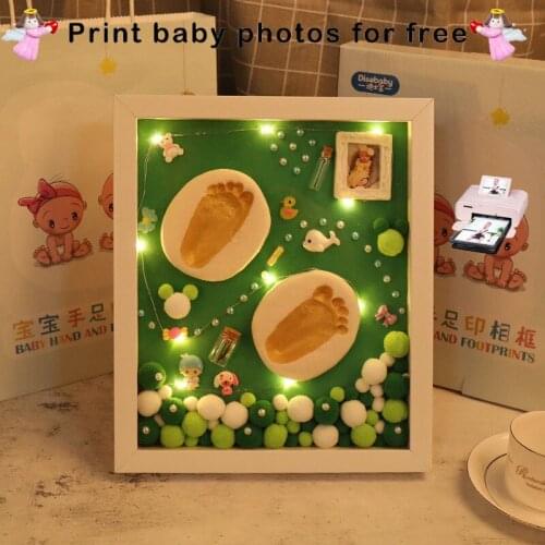 New Arrive 3D Baby Diy Keep Footprint Handprint Soft Clay Photo Frame Souvenirs Gifts Free Photo Print DIY Baby Photo Frame
