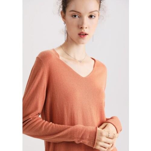2019 Autumn Long Sleeve 100% Sheep Wool Top Loose Cashmere Sweater S M L Free Shipping