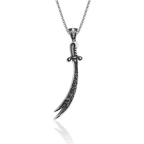 KUTAYDAN 925 Sterling Silver Zulfiqar Sword Necklace