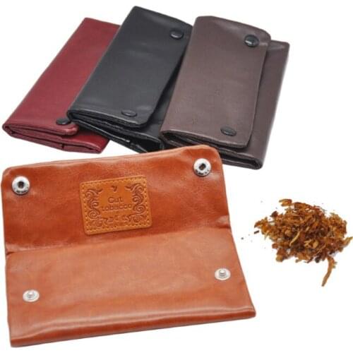 Popular PU Leather Tobacco Pouch Weed Storage Smoking Pipe Portable Dampproof Hook Pipes Tobacco Cigarette Bags Gift Smoker