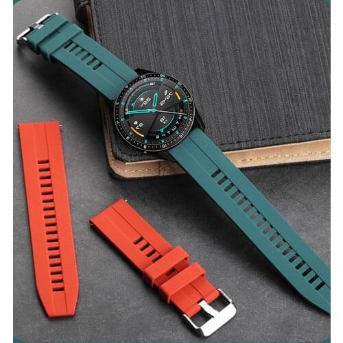 22mm Silicone Watch Strap For Huawei Watch GT 2e/2 46mm Pro Band Samsung Galaxy Watch 3 45mm Watchbands For Galaxy 46mm