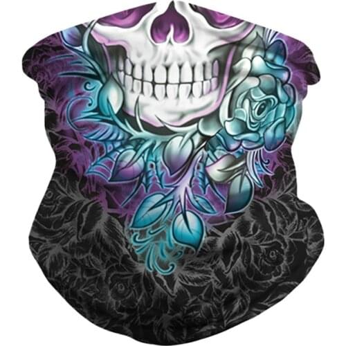 Polyester Scarf Skull Pattern Seamless Quick Dry Sunshade Sweatband Hairband Head Scarf Camera Protective Cover