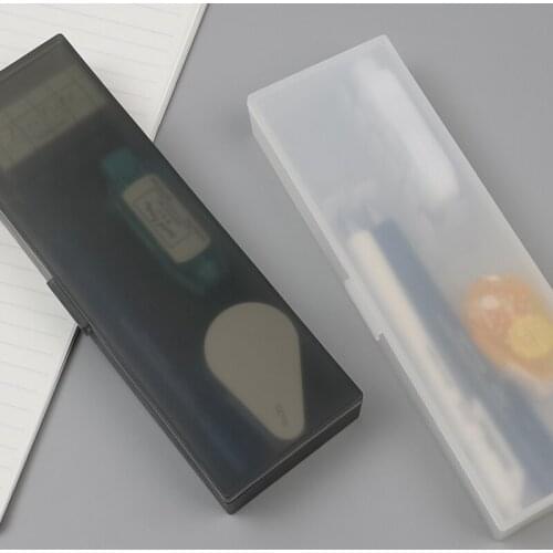School Supplies Transparent Matte Adjustable Pencil Case Multifunctional Stationery Storage Box Simple Creative Pen Pouch