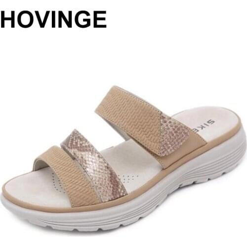 HOVINGE Slippers Summer Women Shoes Platform Bath Slippers Wedge Beach Slope Flops Shoes Women Slippers Flops Summer Outdoor