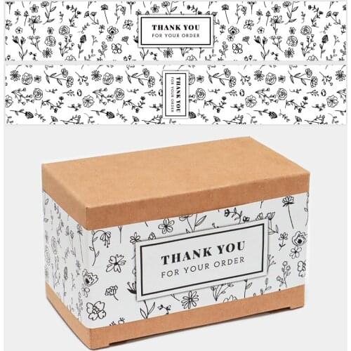 Thank You Stickers Seal Labels Small Business Handmade Gift Decoration Stickers 4*25cm Long Labels Personalized Package Label