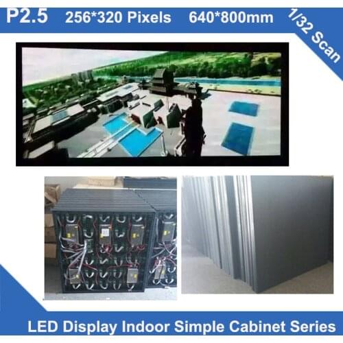TEEHO P2.5 indoor simple Cabinet 640mm*800mm 256*320 dots 1/32 scan video led screen fixed installation wedding school