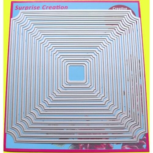 Cutting Dies 6x6" Curve Corner Square Scrapbook Cardmaking DIY Paper Craft Surprise Creation