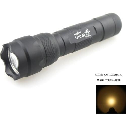 U-F 502B CREE XM-L2 3500K Warm White Light SMO OP LED Flashlight (1 x 18650)