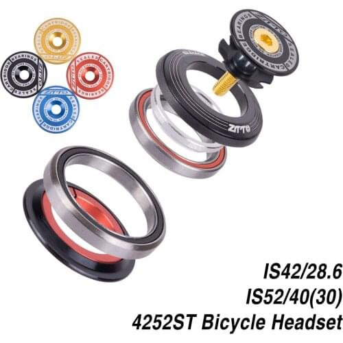 Bicycle Bearing Headset 42mm 52mm CNC 1 1/8"-1 1/2" Tapered Tube Fork Straight IS42 IS52 Integrated Angular Contact