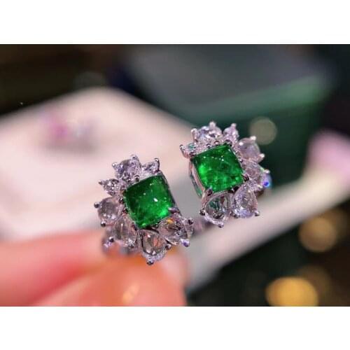 H701 Emerald Ring 0.75ct Pure 18K Gold Jewelry Colombia Vivid Green Emerald Gemstone Diamond Female Rings for women Fine Ring