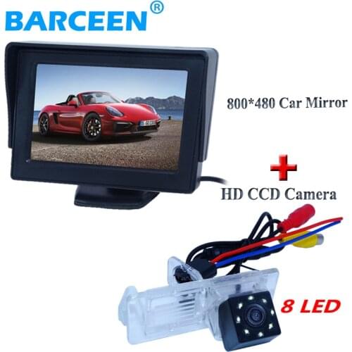 Lcd screen 4.3" car screen monitor +car parking camera 8 led for Renault Fluence/Dacia Duster/Megane 3/for Nissan Terrano