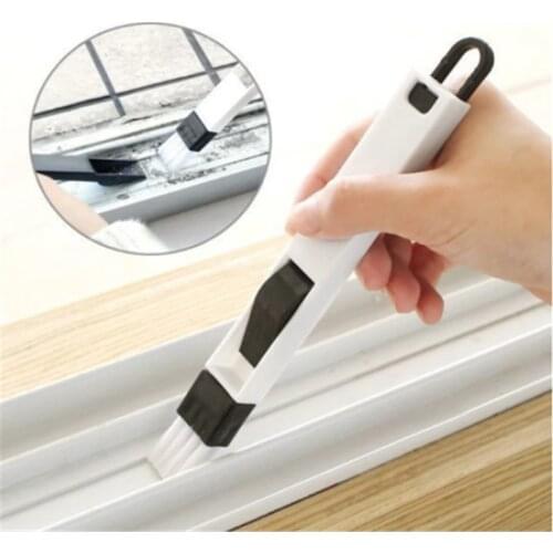 1PC Multipurpose Window Door Keyboard Cleaning Brush Cleaner+Dustpan 2 In 1 Tool Black Blue Color Window Brush Cleaning Tool