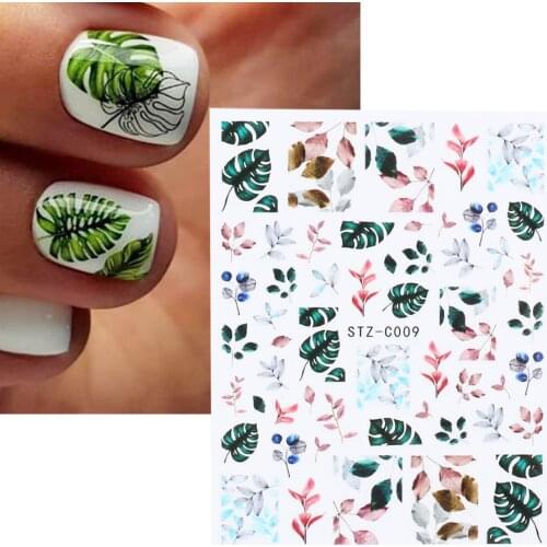 1Pc Leaves Petals Water Nail Stickers Flowers Nail Transfer Decors Foils Sliders Manicure Accessories Decoration LASTZC001-11