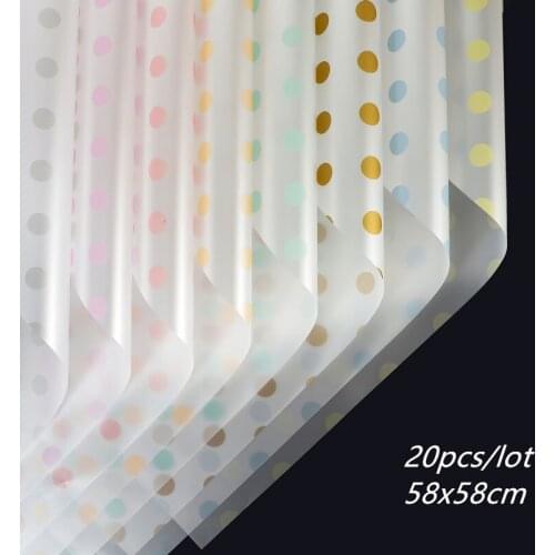 20pcs Dots Waterproof Flower Wrapping paper Bouquet Packaging Supplies Gift Packing Craft Tissue Paper
