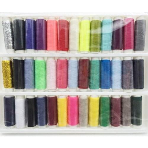 39pcs/Set Colorful Sewing Thread Spolyester Thread Strong and Durable Sewing Threads for Hand Machines