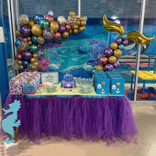 42Pcs Mermaid Tail Balloon Arch Set DIY Kid Girl Birthday Party Air Balls Wedding Decorate Supplies Ballon Baby Photography Prop