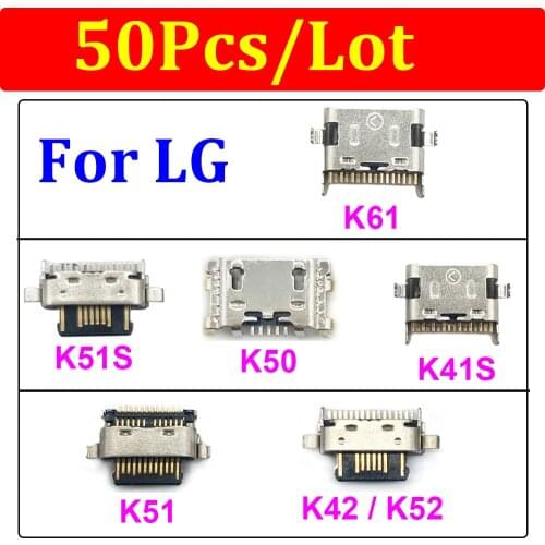 50Pcs/Lot，Micro USB Jack Charging Socket Charger Port Plug Dock Connector For LG K41S K51 K51S K52 K42 K61 K50