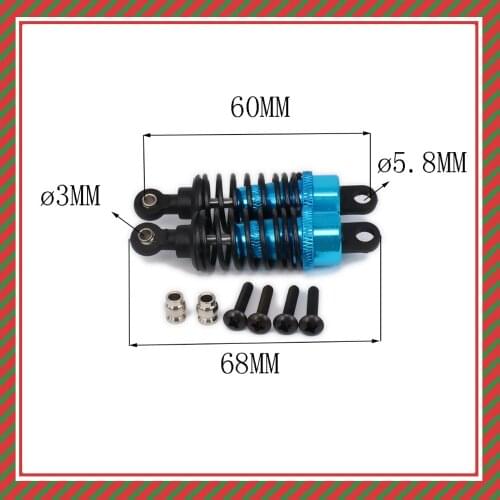 RCAWD 68mm Long Alloy Aluminum Shock Absorber Damper Oil Adjustable StyleFor Rc Car 1/10 On-Road Drift Car Upgraded Hop-Up Parts