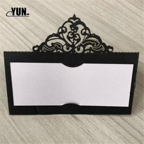 B. 10pcs 22 solid color Cut Wedding Name Card Seat Table cards Place Cards Favors Decor Hollow Love Heart Paper Vine Invitations