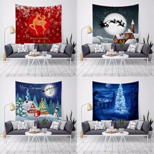 Large Christmas Tapestries Modern Wall Hanging Xmas Party Home Decor Tapestry Beach Towel Mat Shawl Carpet Bedspread
