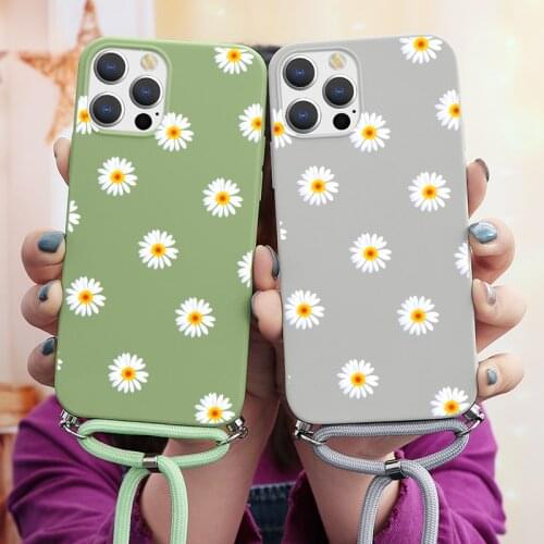 For Huawei Y7 Y6 Y9 P Smart Z 2021 2020 2019 P30 P20 P40 Honor 9S 9A 9C 8X 9X 10i 10 20 Lite E Pro Nova 5T Flowers Lanyard Case