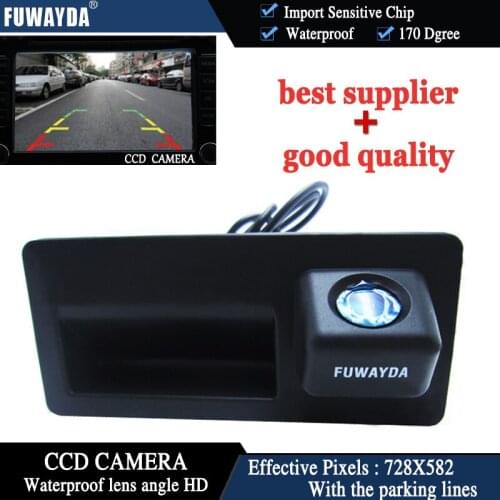 FUWAYDA Car Trunk Handle Color HD CCD Car rear view camera Parking Reversing for Audi A4 A6 A8L S5 Q3 Q5 WATERPROOF 170 degree