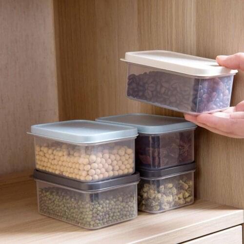 3PCS/Set Japanese Style Kitchen Sealed Cans Food Preservation Plastic Fresh Pot Container Home Storage Boxes Bins With Lids
