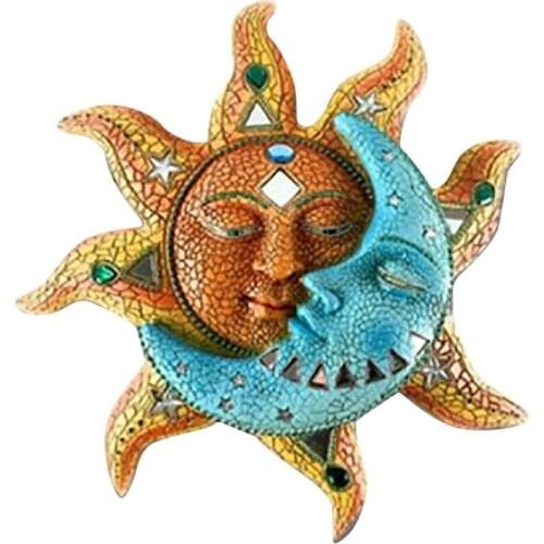 Art Creative Sun Moon Statue Hanging Ornaments Decor For Living Room Garden