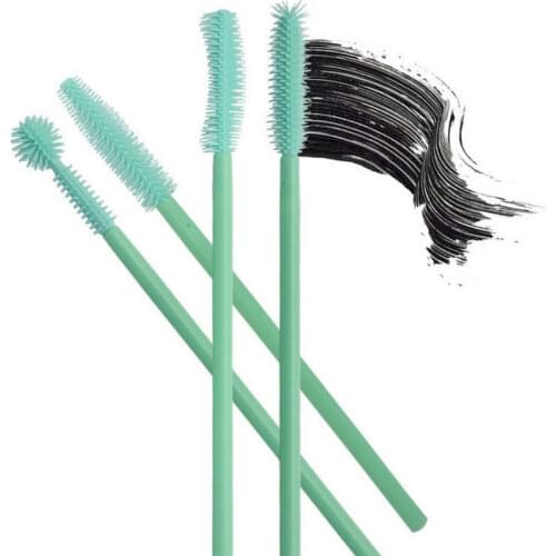 Disposable Crystal Eyelash Makeup Brush Silicone Plastic Handle Mascara Wands Eyelash Extension Tool Makeup Tools 1pc