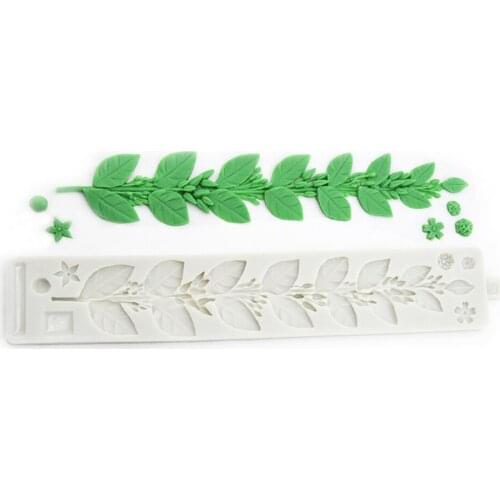 Jasmine Leaf 3D Rose Flower silicone mold fondant cake chocolate candy jelly silicone mold DIY baking tool