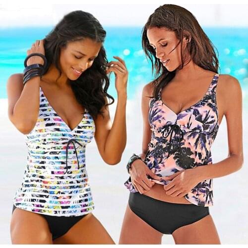 2020 Bikini Brazilian Black Push Up Padded Swimwear Women Beach Tankini 2 Piece Swimsuit Sport Plus Size Bathing Suit Skirts 4XL