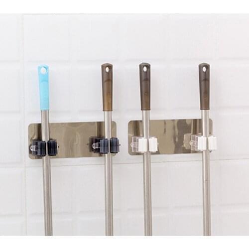 Multi Purpose Hooks Hooks Brush Holder Mop Organizer Broom Hanger Storage Adhesive Wall Mounted Rack Hanging Pipe Kitchen Tool