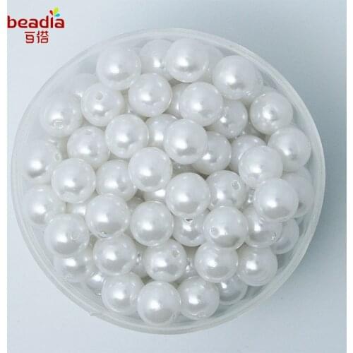 Fashion 4/6/8/10/12/14/16/18/20mm 10-1000pcs/bag ABS Plastic Pearl Beads Clothing Accessories Sewing Embellishment