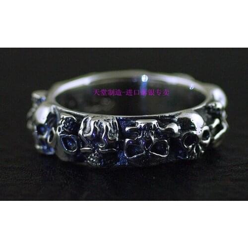 Thailand jewelry 925 Sterling Silver Mens ring Style is full of skull hell punks Thai silver rings