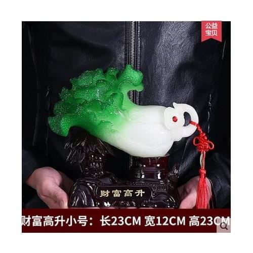 Lucky jade cabbage Home Furnishing wine decoration living room Jade cabbage shop opening gifts decoration Arts sroom Art Statue