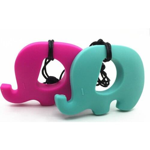 New 5pcs/lot Chewable Silicone Nursing Pendants. elephant silicone baby teether pendant - BPA free lead free teething pendant