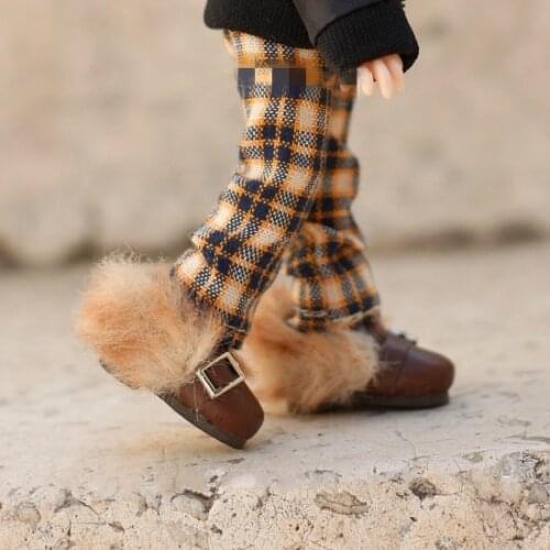 OB11 doll shoes Lazy fur shoes available for 1/12 BJD Blythes momoko Lati Y Jerryberry ob24 doll Red and black khaki accessories