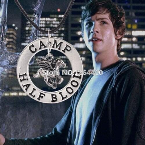 Wholesale Percy Jackson Camp Half Blood Fly Horse Pendant Necklace Fan Gift Movies Jewelry 20pcs/lot