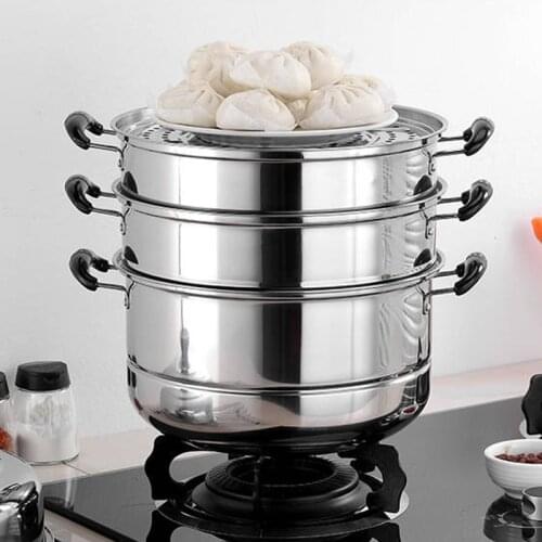 Steamer Stainless Steel Steamer Multi-Layer Thickened Steamer Steamer Soup Griddle Double-Layer Gas Induction Cooker Steamer