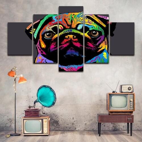 Pug Dog Poster Decorative Picture Modern Wall Art Paintings for Living Room Home Decor No Frame