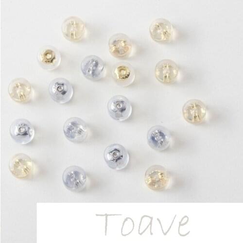 Gold-plated copper, silicone inset ear plugs, round earrings, ear pads