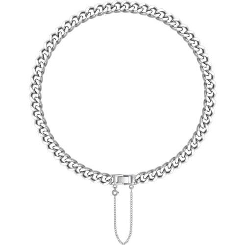 18 K Gold Plating Stainless Steel Chunky Chain Necklaces for Women Thick Choker New Hip Hop Jewelry