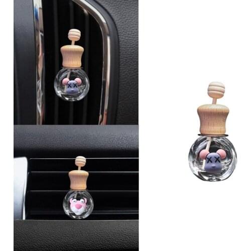 Lovely Bear Car Air Conditioner Air Outlet Perfume Bottle Cute Glass Bottle Aromatherapy Clip In-car Perfume Decorations