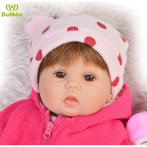 Realistic Reborn Baby Doll Soft Silicone Stuffed Lifelike Baby Doll Toy bebes reborn menina bonecas 42cm Kids Birthday gifts