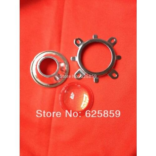 1Set 44mm Glass LED Lens 60 Degree + 50mm Round Hole Reflector Collimator + Fixed Bracket for 10W Round Shape High Power COB LED